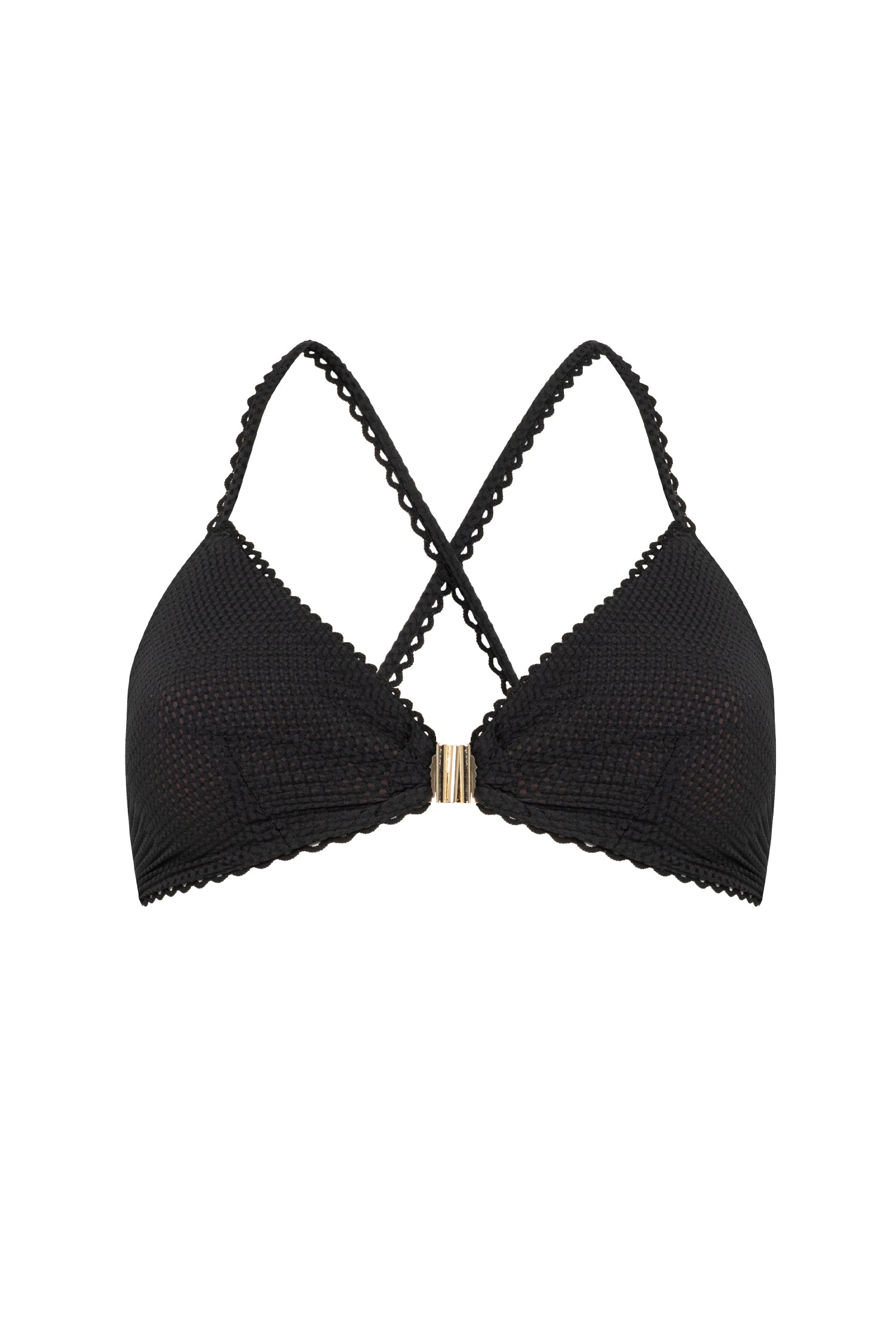 טופ בגד ים טנריף שחור פיקה