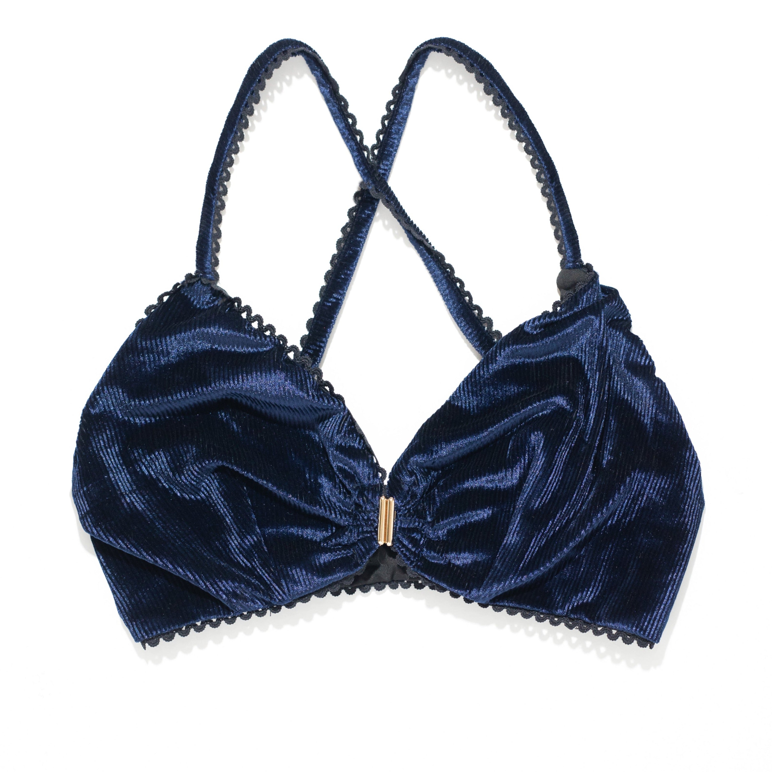 טופ ביקיני טנריף קטיפה כחול